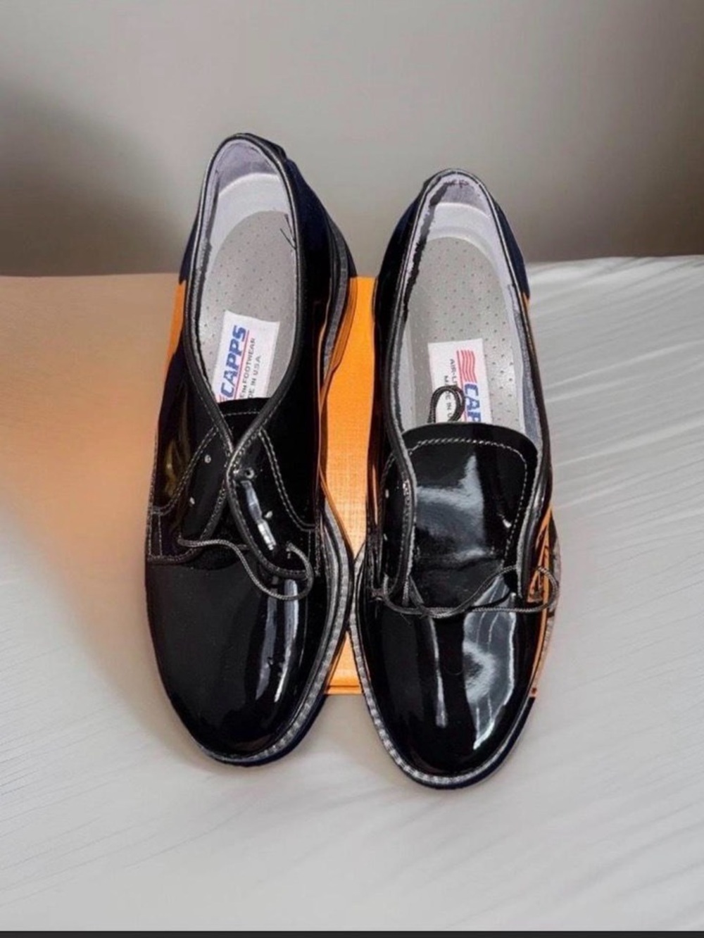 Black Patent Leather Lace-Up Loafers